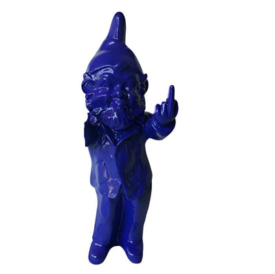 Cheeky Gnome Statue Double Finger Blue