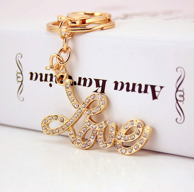 Diamante Key Ring Love