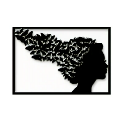 Butterflies Head Metal Wall Art