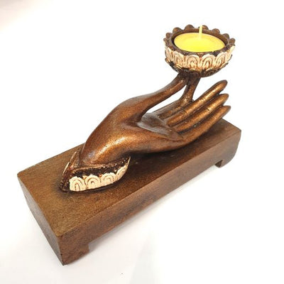 Hand Tealight Holder Cream
