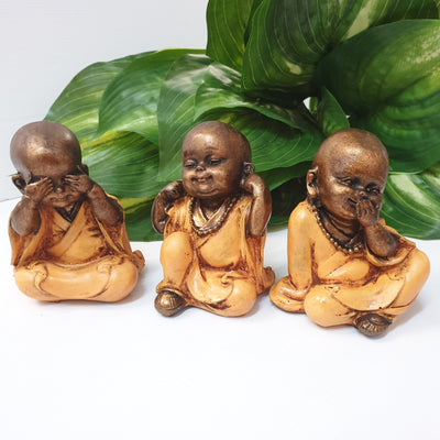 THREE MONKS HEAR/SPEAK/SEE ORANGE