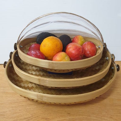 Food Covers Oval Set 3 Natural