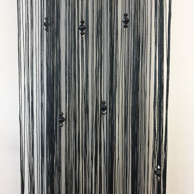 Beaded Fly Screen String Curtain 1 m x 2 m-Black