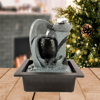 3 Tier Barrel with Spinning Ball Water Feature