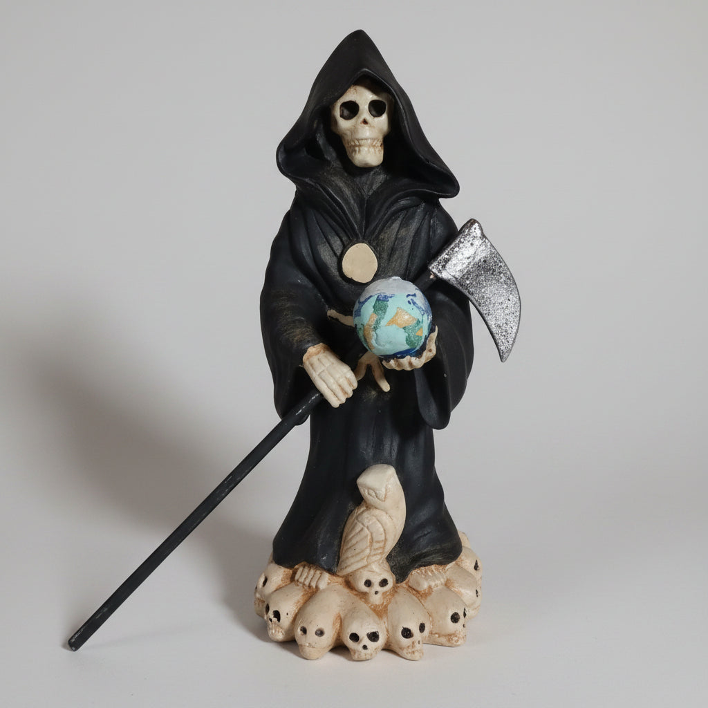 Poly Resin Black Grim Reaper  13x13x50cm