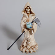 Poly Resin White Grim Reaper  13x13x50cm