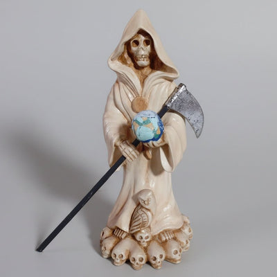 Poly Resin White Grim Reaper  13x13x50cm