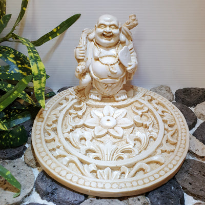 Round Happy Buddha Incense Holder 15X15X10CM