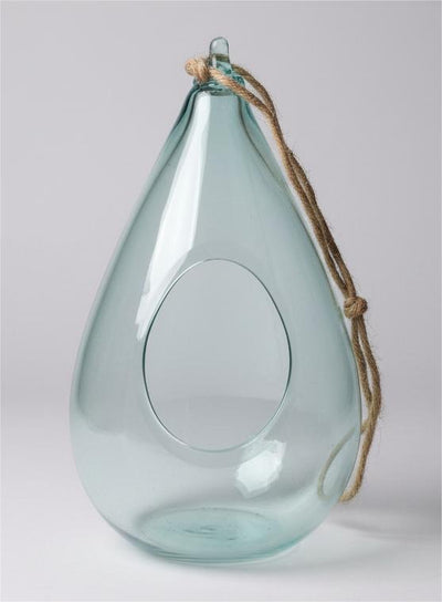 Hanging Recycled Glass Terrarium/Plant Holder 18x18x34cm