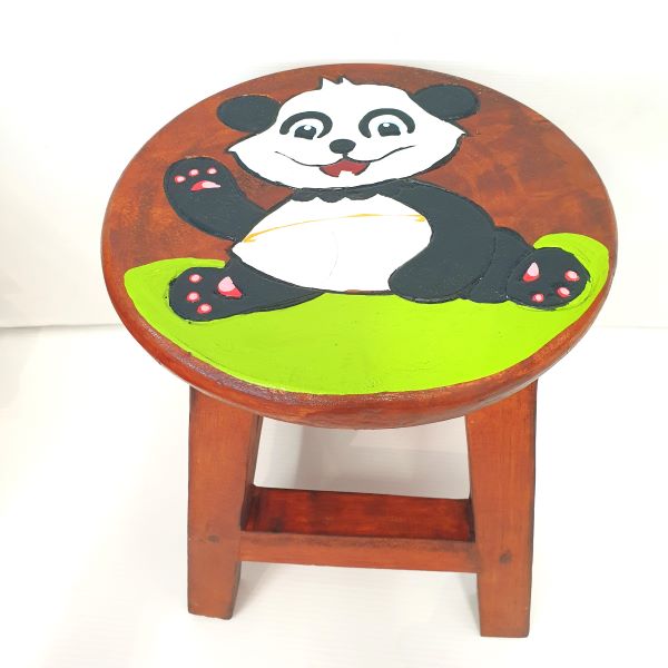 Kids Wooden Stool Baby Panda