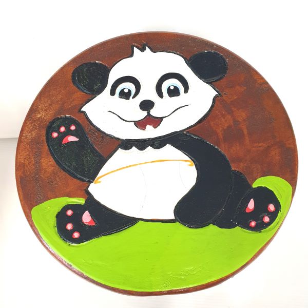 Kids Wooden Stool Baby Panda