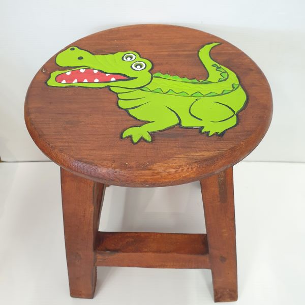 Kids Wooden Stool Crocodile