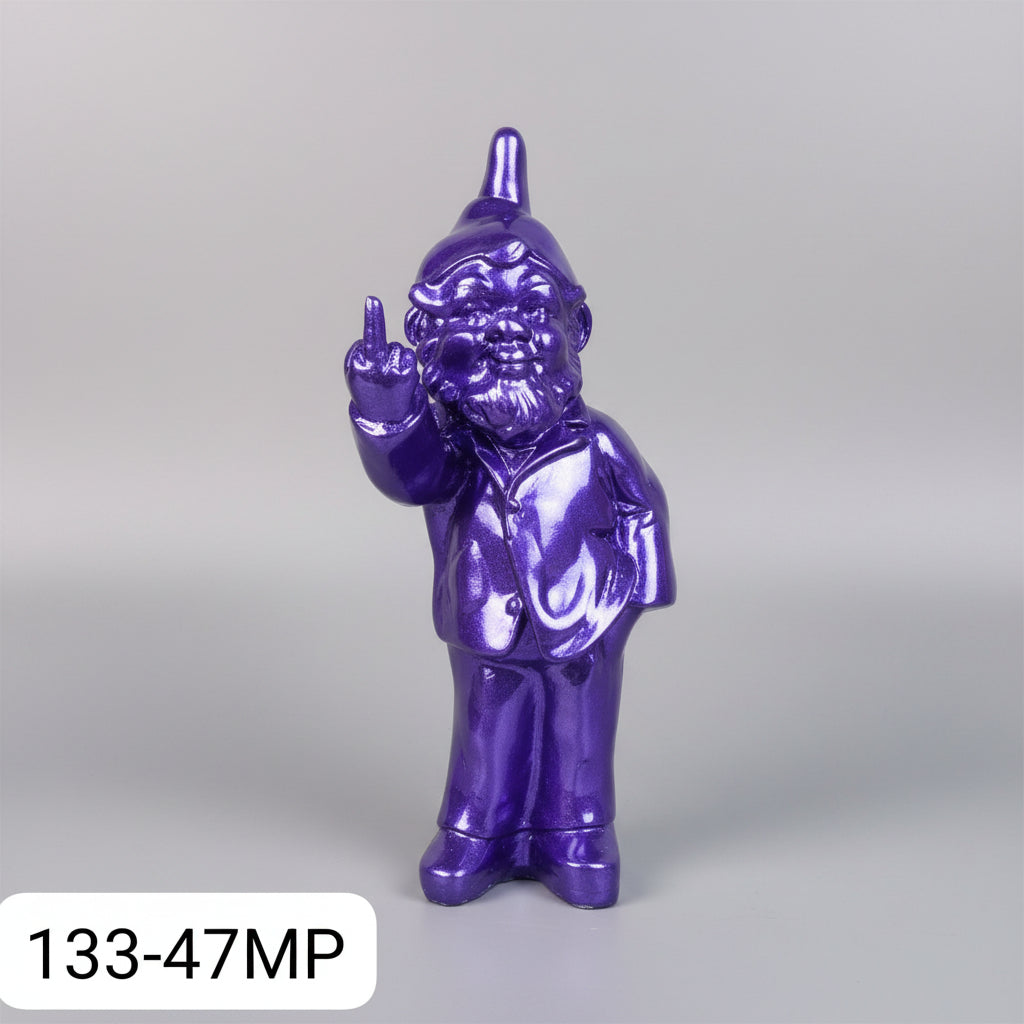 Cheeky Gnome Statue Metallic Purple 15X14X35cm