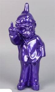 Cheeky Gnome Statue Metallic Purple 15X14X35cm