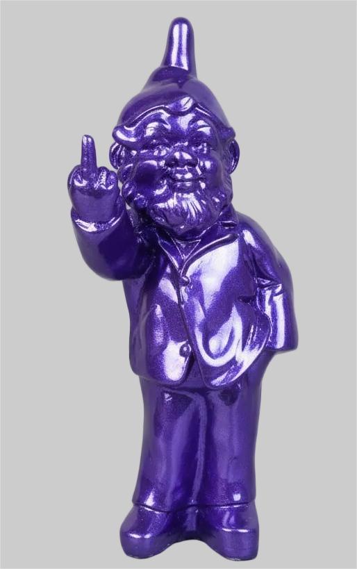 Cheeky Baby Gnome Statue Metallic Purple 8x7x20cm