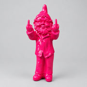 Cheeky Gnome Statue Double Finger Pink 15X14X35cm