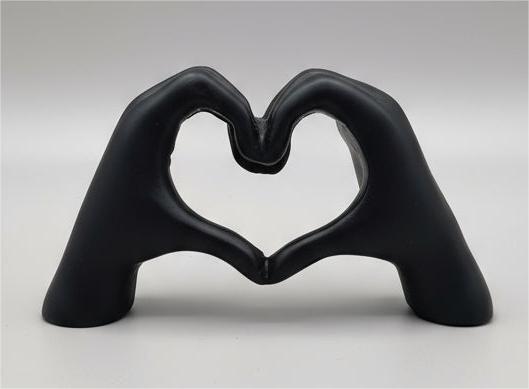 Love Hand Sign Black Poly Resin