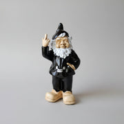 Cheeky Garden Gnome Statue Black 15X14X35cm