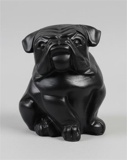 Poly Resin Bull Dog Sitting