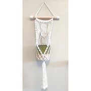 Macrame Pot Plant Hanger Wooden Handle 17x1x97cm