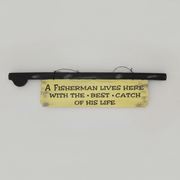 A Fisherman Lives Here Sign 36x3x18cm