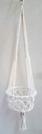 Macrame Pot Plant Hanger 28X1X85cm White