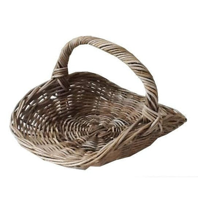 Grey Cane Flower/Vege Basket Large