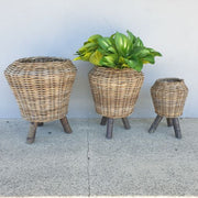 Rattan Planter Stand Small