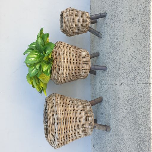 Rattan Planter Stand Small