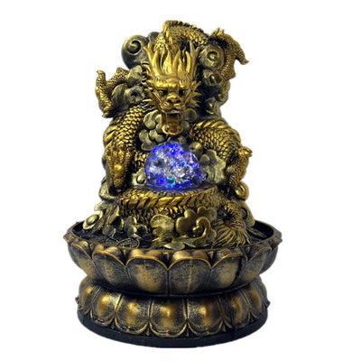 Wealth Dragon with Rolling Ball Water Feature
