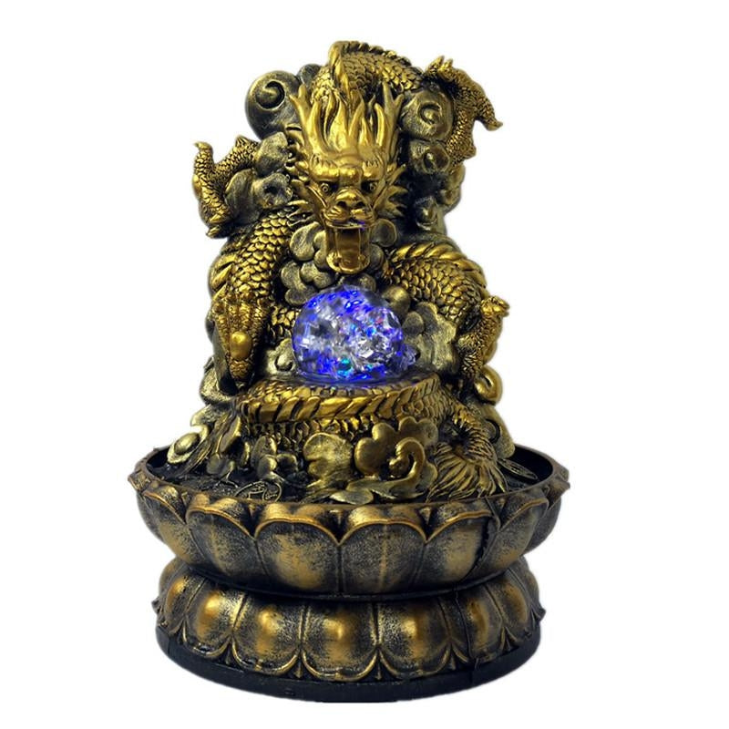 Wealth Dragon with Rolling Ball Water Feature