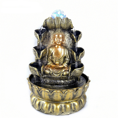 Gold Buddha on Lotus Flower with Rolling Ball