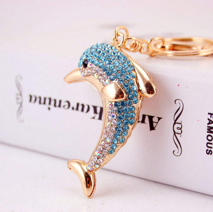 Diamante Key Ring Dolphin
