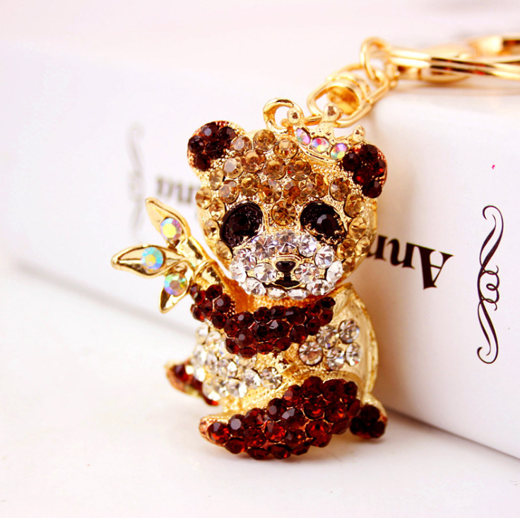 Diamante Key Ring Panda