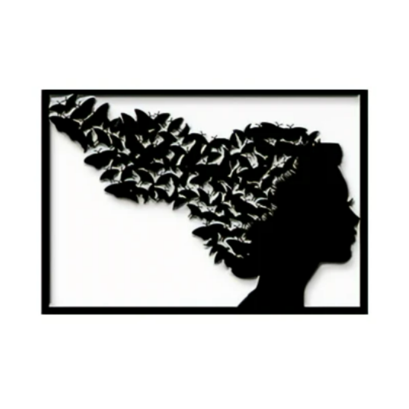 Butterflies Head Metal Wall Art