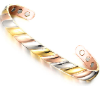 Copper Magnet Bracelet Gold Silver Copper Ribbon