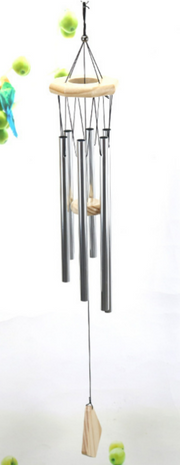 Metal Wind Chimes 6 Rod Silver Colour