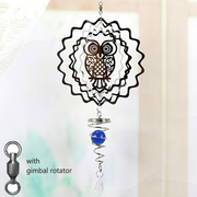 Crystal Votex Wind Spinner Owl