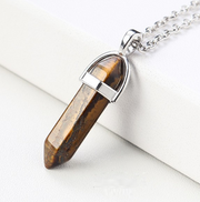 Crystal Pendant And Necklace Tigers Eye