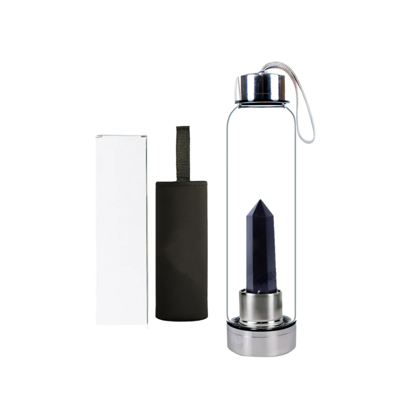 Crystal Water Bottle Obsidian