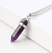 Crystal Pendant And Necklace Amethyst