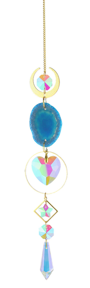 Hanging Crystal Agate Heart