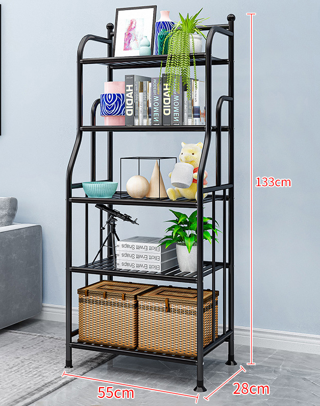 Metal Bakers Stand 5 Shelves Black