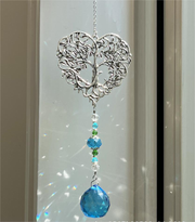 Hanging Sun Catcher Heart Tree of Life