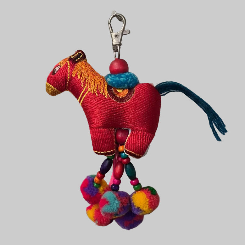 Fabric Animal Bag Hanger/Key Ring Horse 17x3x9cm