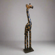 Carved Wooden Giraffe Med 60x15x9cm