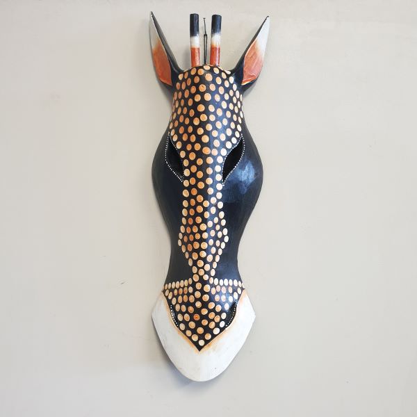 Wooden Carved Zebra Face Wall Art
