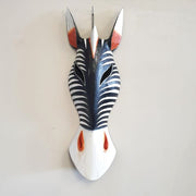 Wooden Carved Zebra Face Wall Art