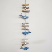 Hanging Driftwood Mobile Whales 100X2X12CM