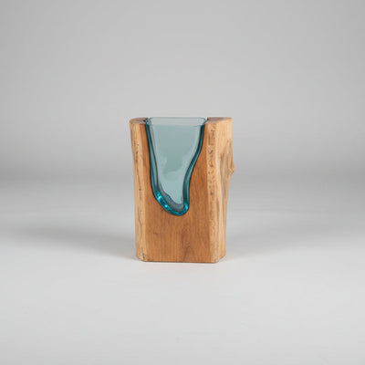 Gamal Root With Rectangular Vase Polished